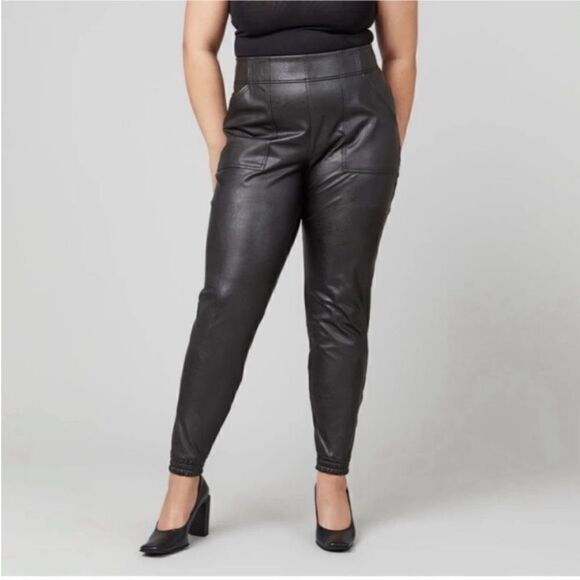 Spanx Leather Like Jogger Pants sz L - Picture 1 of 8